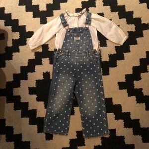 Osh Kosh Polka Dot Overalls w/Blousy Onesie